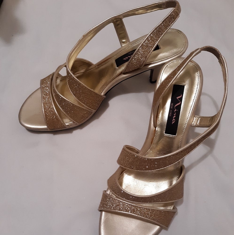 Nina of New York Women's Platino Glitter Heels - Picture 2 of 5